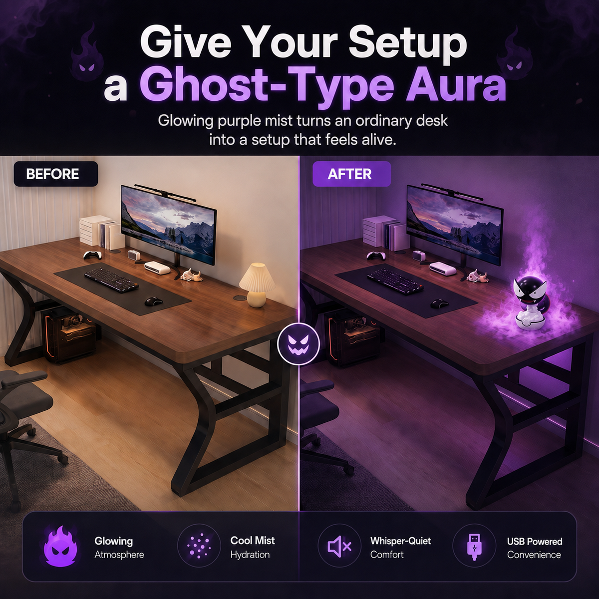 Gastly Aura — LED Mist Humidifier